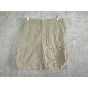 Columbia Mens Cargo Shorts Khaki Tan Zip Pockets Sun Protection Waist‎ 32